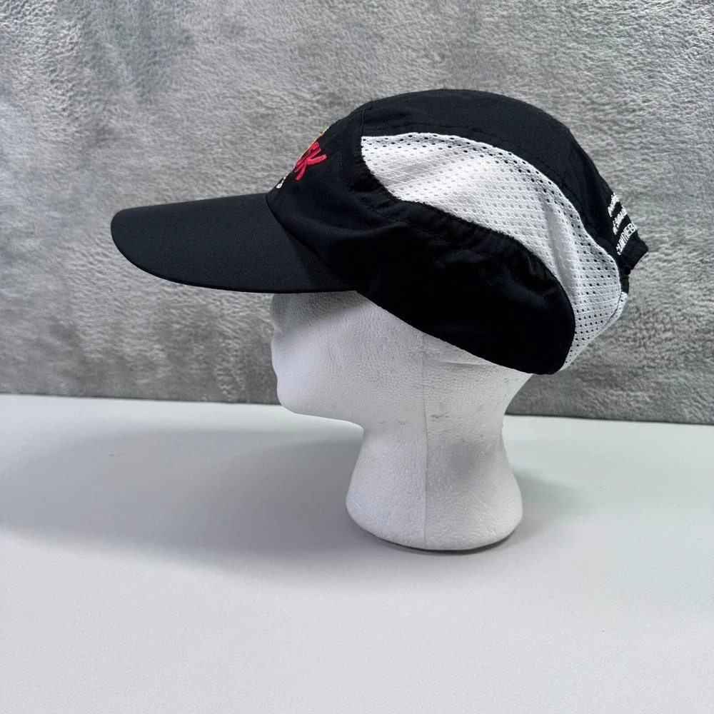 Racetrackers The Bashful Ostrich 5K Running Hat Cap Black White Lightweight Mens
